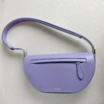 Burberry Crossbody /Shoulder Bag Purple Calf Leather with Silver Hardware #RKET-4