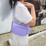 Burberry Crossbody /Shoulder Bag Purple Calf Leather with Silver Hardware #RKET-4 - Image 30