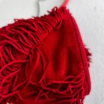 Christian Louboutin Marie Jane Bucket Red Suede Leather with Silver Hardware Bag #RKLC-2 - Image 11