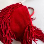 Christian Louboutin Marie Jane Bucket Red Suede Leather with Silver Hardware Bag #RKLC-2 - Image 10