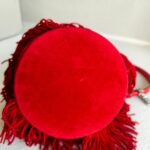 Christian Louboutin Marie Jane Bucket Red Suede Leather with Silver Hardware Bag #RKLC-2 - Image 9