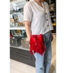 Christian Louboutin Marie Jane Bucket Red Suede Leather with Silver Hardware Bag #RKLC-2 - Image 22