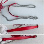 Christian Louboutin Marie Jane Bucket Red Suede Leather with Silver Hardware Bag #RKLC-2 - Image 16