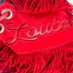 Christian Louboutin Marie Jane Bucket Red Suede Leather with Silver Hardware Bag #RKLC-2 - Image 14