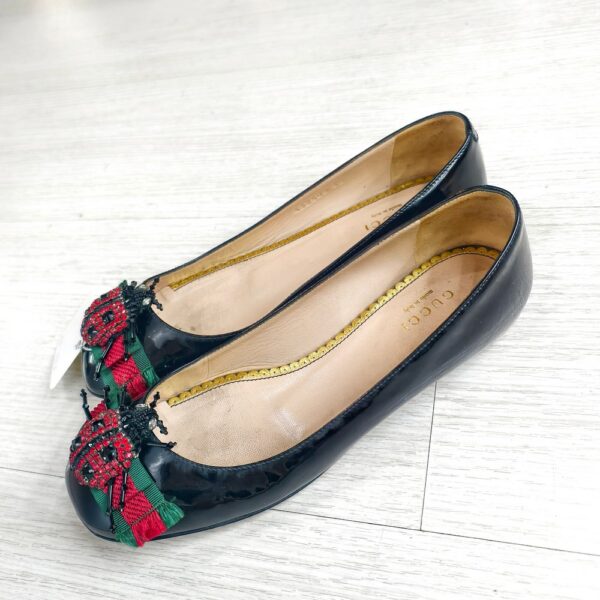 Gucci Size 36 Flats Black Patent Leather Shoes #RKSO-3 (13)