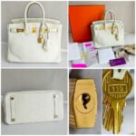 Hermes Birkin 25CM Ot Mushroom White Togo Leather with Gold-Plated Hardware #RKTL-1 - Image 2