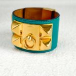 Hermes CDC Bracelet Green Epsom Leather With Gold Plated Hardware #OKOU-3