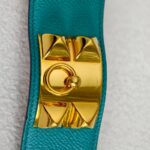 Hermes CDC Bracelet Size XS Green Epsom Leather With Gold Plated Hardware #OKOU-3 - Image 4