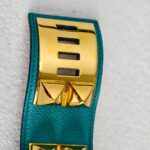 Hermes CDC Bracelet Size XS Green Epsom Leather With Gold Plated Hardware #OKOU-3 - Image 5