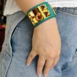 Hermes CDC Bracelet Size XS Green Epsom Leather With Gold Plated Hardware #OKOU-3 - Image 2
