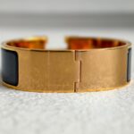 Hermes Clic Clac H Bangle Black Enamel with Gold Plated #RKTR-3 - Image 3