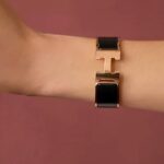 Hermes Clic Clac H Bangle Black Enamel with Gold Plated #RKTR-3 - Image 2