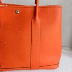 Hermes Garden Party 36cm Feu Orange Vache Country Leather with Palladium Hardware #RKTK-1 - Image 4