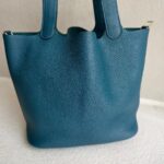 Hermes Picotin 22 Blue Clemence Leather with Palladium Harware #RKOT-1 - Image 6