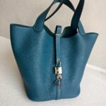 Hermes Picotin 22 Blue Clemence Leather with Palladium Harware #RKOT-1 - Image 3