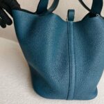 Hermes Picotin 22 Blue Clemence Leather with Palladium Harware #RKOT-1 - Image 8