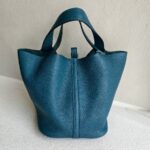 Hermes Picotin 22 Blue Clemence Leather with Palladium Harware #RKOT-1 - Image 9