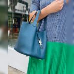 Hermes Picotin 22 Blue Clemence Leather with Palladium Harware #RKOT-1 - Image 26