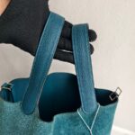 Hermes Picotin 22 Blue Clemence Leather with Palladium Harware #RKOT-1 - Image 21