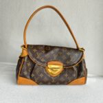 LV Beverly Brown Monogram Canvas with Leather and Gold Hardware #RKKR-1
