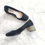 Miu Miu Size 36 Black Suede Leather with Gold Hardware #RKTU-1
