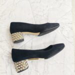 Miu Miu Size 36 Black Suede Leather with Gold Hardware #RKTU-1 - Image 3