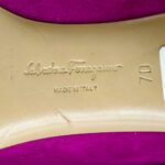 S.Ferragamo Size 7D Pump Pink Suede Leather with Gold Hardware #RKYR-11 - Image 9