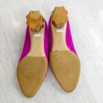 S.Ferragamo Size 7D Pump Pink Suede Leather with Gold Hardware #RKYR-11 - Image 10