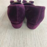 S.Ferragamo Size 7D Pump Purple Suede Leather with Gold Hardware #RKYR-10 - Image 4