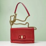 Salvatore Ferragamo Miss Vara Red Calfskin with Gold Hardware #RTST-3
