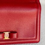 Salvatore Ferragamo Miss Vara Red Calfskin with Gold Hardware #RKST-3 - Image 4