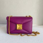 Valentino Garavani One Stud Sling Bag Purple Lambskin with Gold Hardware #RKUS-5