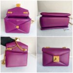 Valentino Garavani One Stud Sling Bag Purple Lambskin with Gold Hardware #RKUS-5 - Image 2