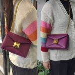 Valentino Garavani One Stud Sling Bag Purple Lambskin with Gold Hardware #RKUS-5 - Image 31