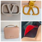 Valentino Garavani VSling Bag Nude Smooth Calf leather with Gold Hardware #RKUS-4 - Image 17