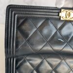 Chanel Boy Flap Wallet Black Patent Leather with Gold Hardware #RYEU-5 - Image 7