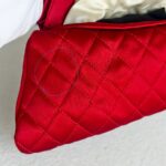 Chanel Clutch Red Satin with Silver Hardware #RYLY-1 - Image 22