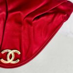 Chanel Clutch Red Satin with Silver Hardware #RYLY-1 - Image 5