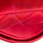 Chanel Clutch Red Satin with Silver Hardware #RYLY-1 - Image 13