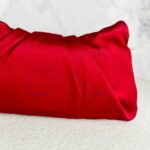 Chanel Clutch Red Satin with Silver Hardware #RYLY-1 - Image 9