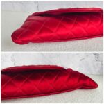 Chanel Clutch Red Satin with Silver Hardware #RYLY-1 - Image 16