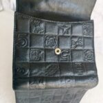 Chanel Compact Wallet Black Embossed Leather with Silver Hardware #RYEU-7 - Image 4