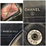 Chanel Compact Wallet Black Embossed Leather with Silver Hardware #RYEU-7 - Image 14