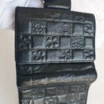 Chanel Compact Wallet Black Embossed Leather with Silver Hardware #RYEU-7 - Image 3