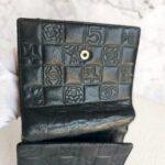 Chanel Compact Wallet Black Embossed Leather with Silver Hardware #RYEU-7 - Image 5