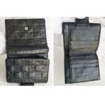 Chanel Compact Wallet Black Embossed Leather with Silver Hardware #RYEU-7 - Image 2