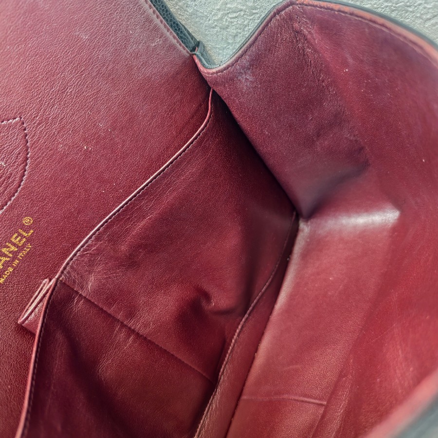 Chanel-Jumbo-Large-Double-Flap-Black-Grained-Calfskin-with-Gold Hardware #GUUEE-1 (22)