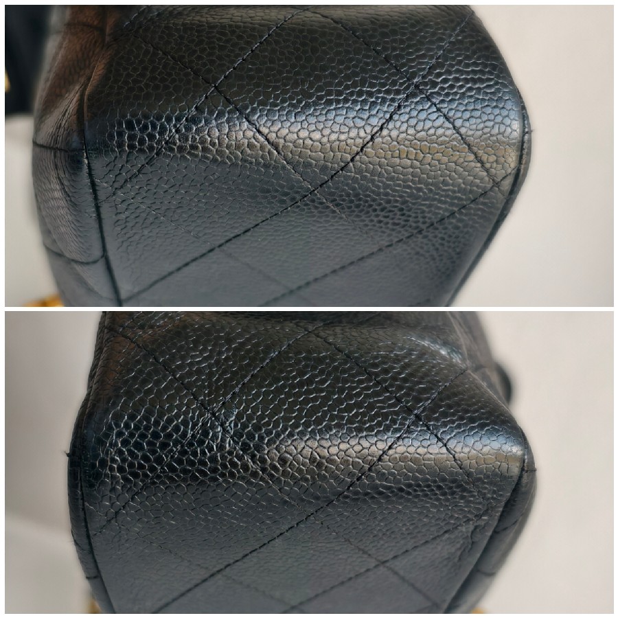 Chanel-Jumbo-Large-Double-Flap-Black-Grained-Calfskin-with-Gold Hardware #GUUEE-1 (7)