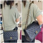 Chanel Jumbo Large Double Flap Black Grained Calfskin with Gold Hardware #GUUEE-1 - Image 44