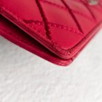 Chanel Wallet Red Leather with Silver Hardware #RKOL-7 - Image 14